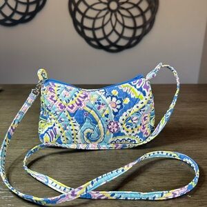 Vera Bradley Capri Blue Floral Quilted Crossbody Bag